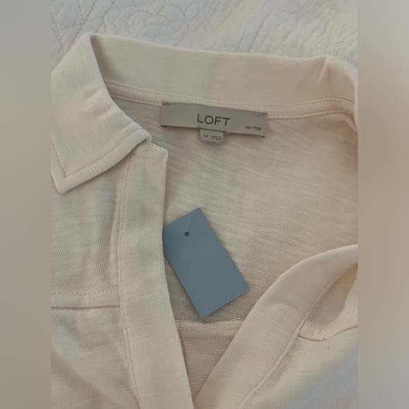 NWT LOFT Slub Split Neck Shirt - Petite - Picture 3 of 8